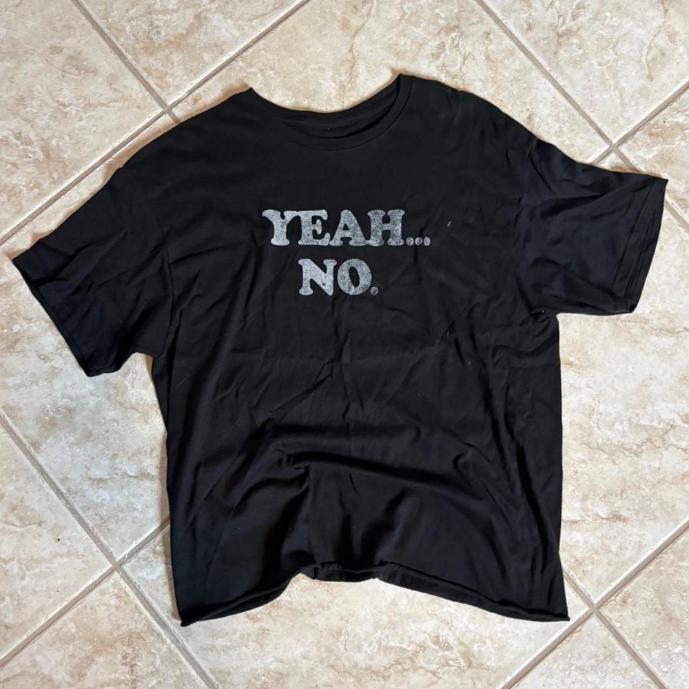 MEC Black Short Sleeve Tee with "YEAH... NO." Print